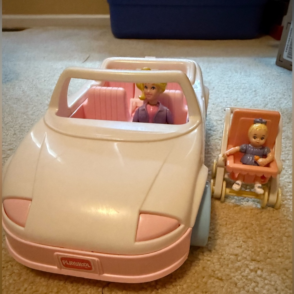 Vintage Playskool  Convertible Car and stroller  with Dolls